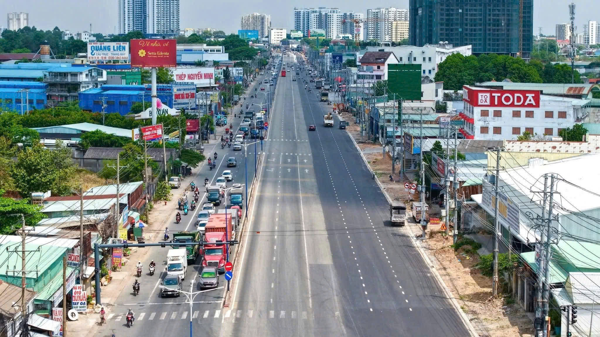 tuyến quốc lộ 13 đã được mở rộng
